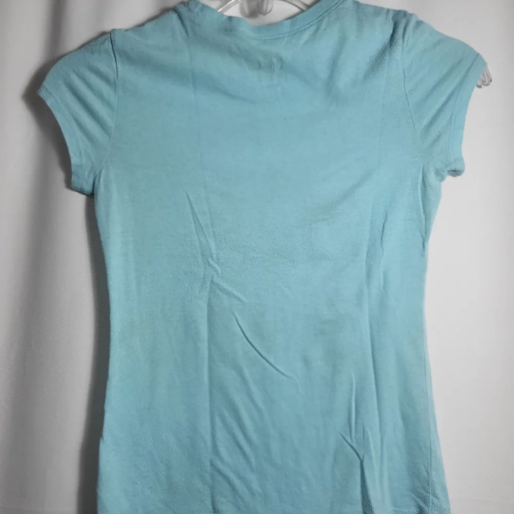 Justice 2 tops blue with purple dots blue tee girls S  #1706